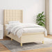 Pat box spring cu saltea, crem, 90x190 cm, textil - WALTI WALTI