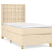 Pat box spring cu saltea, crem, 90x200 cm, textil - WALTI WALTI