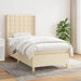 Pat box spring cu saltea, crem, 90x200 cm, textil - WALTI WALTI