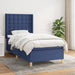 Pat box spring cu saltea, albastru, 90x200 cm, textil - WALTI WALTI