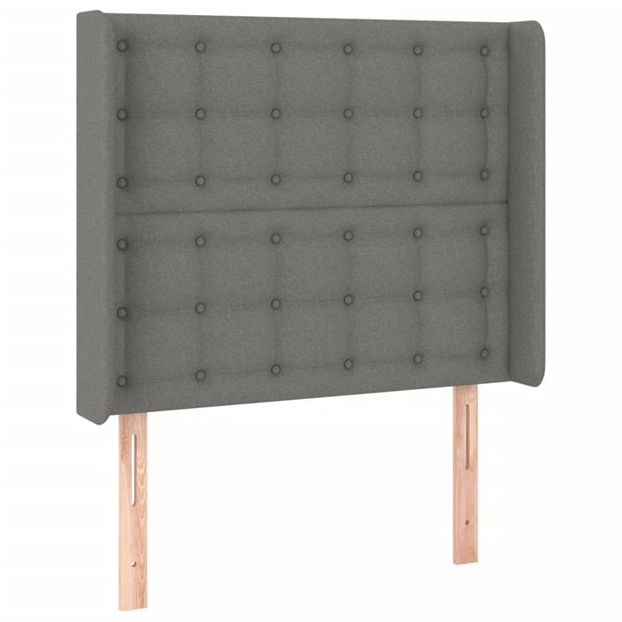 Pat box spring cu saltea, gri închis, 100x200 cm, textil - WALTI WALTI