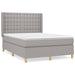 Pat box spring cu saltea, gri deschis, 140x190 cm, textil - WALTI WALTI