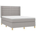 Pat box spring cu saltea, gri deschis, 140x190 cm, textil - WALTI WALTI
