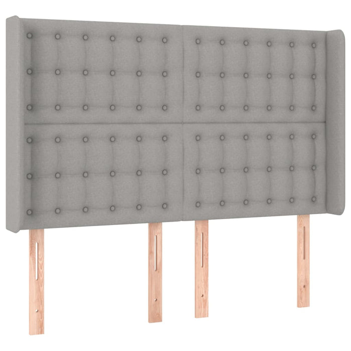 Pat box spring cu saltea, gri deschis, 140x190 cm, textil - WALTI WALTI