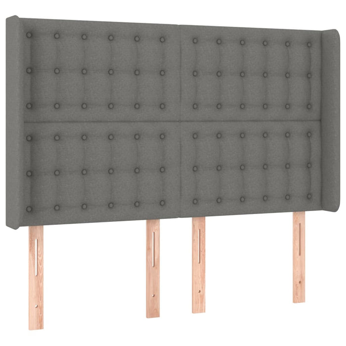 Pat box spring cu saltea, gri închis, 140x190 cm, textil - WALTI WALTI