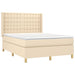 Pat box spring cu saltea, crem, 140x200 cm, textil - WALTI WALTI