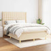 Pat box spring cu saltea, crem, 140x200 cm, textil - WALTI WALTI