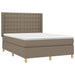 Pat continental cu saltea gri taupe 140x200 cm material textil - WALTI WALTI