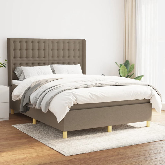 Pat continental cu saltea gri taupe 140x200 cm material textil - WALTI WALTI