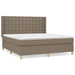 Pat box spring cu saltea, gri taupe, 160x200 cm material textil - WALTI WALTI