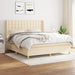 Pat box spring cu saltea, crem, 160x200 cm, material textil - WALTI WALTI