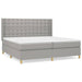Pat box spring cu saltea, gri deschis, 200x200 cm, textil - WALTI WALTI