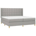Pat box spring cu saltea, gri deschis, 200x200 cm, textil - WALTI WALTI
