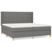 Pat box spring cu saltea, gri închis, 200x200 cm, textil - WALTI WALTI