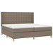 Pat box spring cu saltea, gri taupe, 200x200 cm, textil - WALTI WALTI
