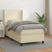 Pat box spring cu saltea, crem, 80x200 cm, piele ecologică - WALTI WALTI