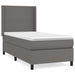 Pat box spring cu saltea, gri, 80x200 cm, piele ecologică - WALTI WALTI