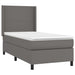 Pat box spring cu saltea, gri, 80x200 cm, piele ecologică - WALTI WALTI