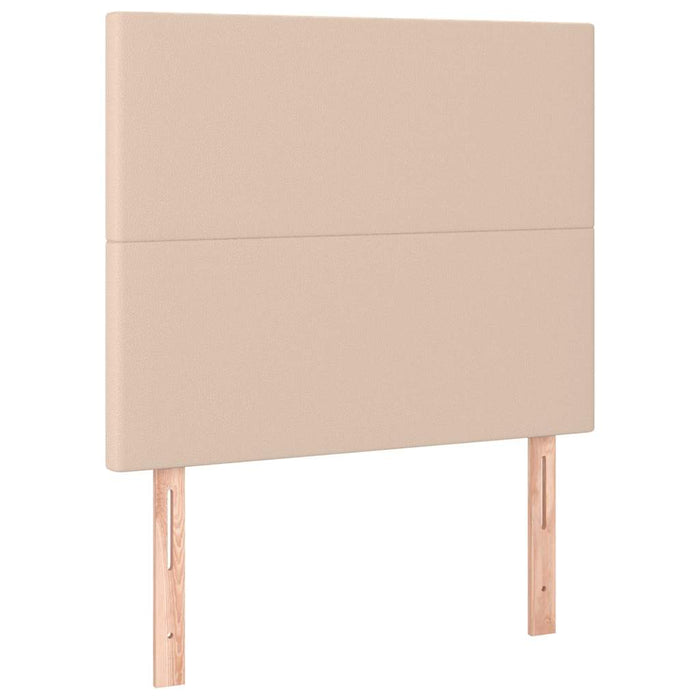 Pat box spring cu saltea, cappuccino, 80x200 cm piele ecologică WALTI