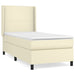 Pat box spring cu saltea, crem, 100x200 cm, piele ecologică - WALTI WALTI