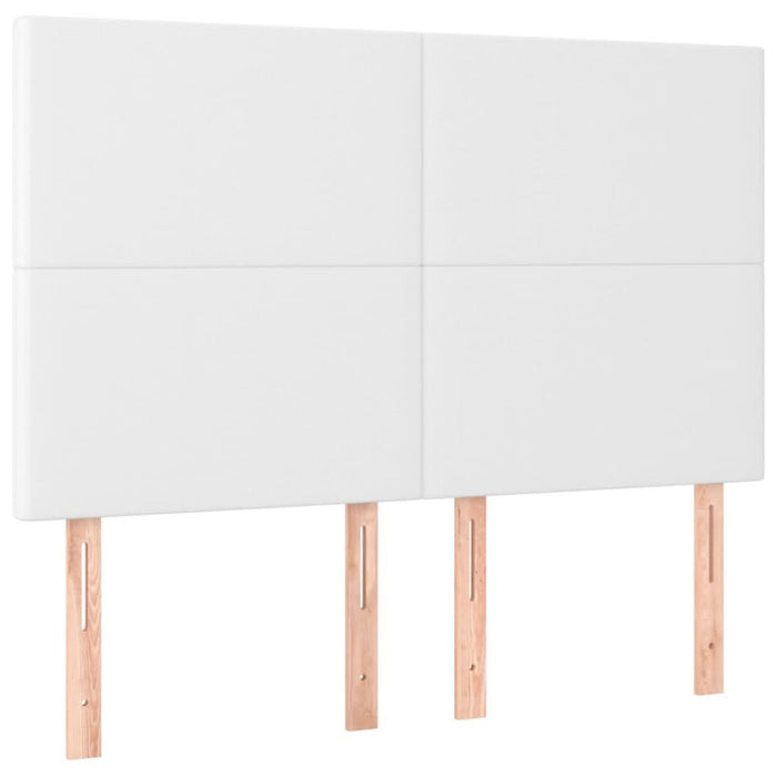 Pat box spring cu saltea, alb, 140x190 cm, piele ecologică - WALTI WALTI