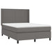 Pat box spring cu saltea, gri, 140x190 cm, piele ecologică - WALTI WALTI