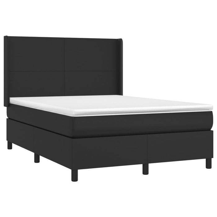 Pat box spring cu saltea, negru, 140x200 cm, piele ecologică - WALTI WALTI