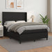 Pat box spring cu saltea, negru, 140x200 cm, piele ecologică - WALTI WALTI