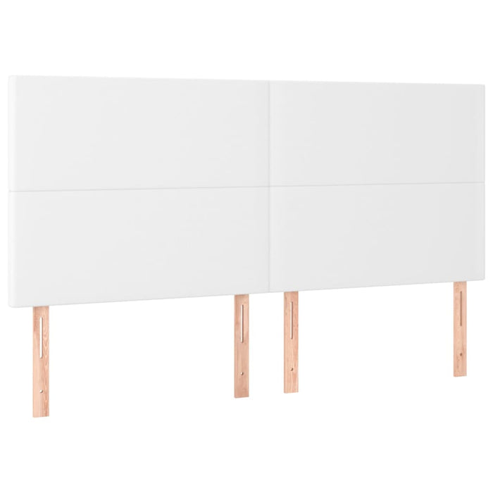 Pat box spring cu saltea, alb, 160x200 cm, piele ecologică - WALTI WALTI
