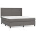 Pat box spring cu saltea, gri, 160x200 cm, piele ecologică - WALTI WALTI