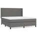 Pat box spring cu saltea, gri, 180x200 cm, piele ecologică - WALTI WALTI