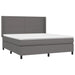 Pat box spring cu saltea, gri, 180x200 cm, piele ecologică - WALTI WALTI