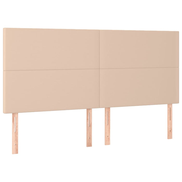 Pat box spring cu saltea, cappuccino, 180x200cm piele ecologică WALTI