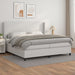 Pat box spring cu saltea, alb, 200x200 cm, piele ecologică - WALTI WALTI