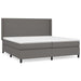 Pat box spring cu saltea, gri, 200x200 cm, piele ecologică - WALTI WALTI