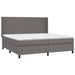 Pat box spring cu saltea, gri, 200x200 cm, piele ecologică - WALTI WALTI