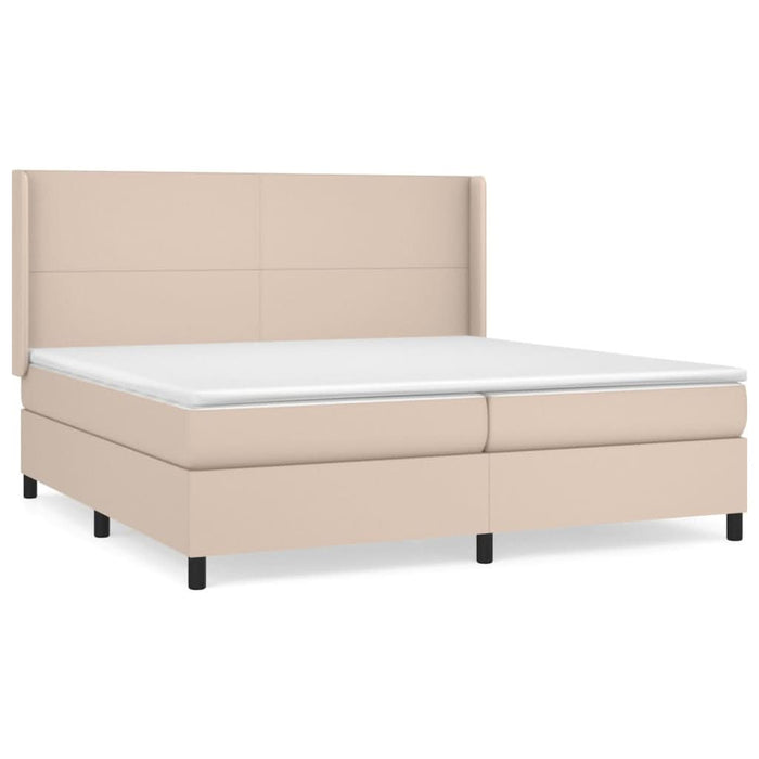 Pat continental cu saltea, cappuccino, 200x200 cm, piele eco WALTI