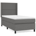 Pat box spring cu saltea, gri, 90x200 cm, piele ecologică - WALTI WALTI