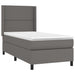 Pat box spring cu saltea, gri, 90x200 cm, piele ecologică - WALTI WALTI