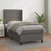 Pat box spring cu saltea, gri, 90x200 cm, piele ecologică - WALTI WALTI