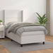 Pat box spring cu saltea, alb, 100x200 cm, piele ecologică - WALTI WALTI