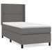 Pat box spring cu saltea, gri, 100x200 cm, piele ecologică - WALTI WALTI