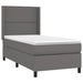 Pat box spring cu saltea, gri, 100x200 cm, piele ecologică - WALTI WALTI
