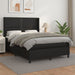 Pat box spring cu saltea, negru, 140x200 cm, piele ecologică - WALTI WALTI