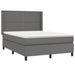 Pat box spring cu saltea, gri, 140x200 cm, piele ecologică - WALTI WALTI