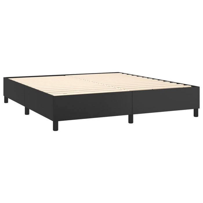 Pat box spring cu saltea, negru, 180x200 cm, piele ecologică - WALTI WALTI
