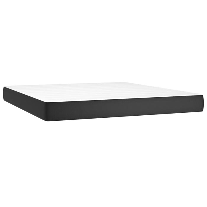 Pat box spring cu saltea, negru, 180x200 cm, piele ecologică - WALTI WALTI