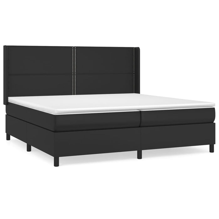 Pat box spring cu saltea, negru, 200x200 cm, piele ecologică - WALTI WALTI