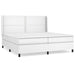 Pat box spring cu saltea, alb, 200x200 cm, piele ecologică - WALTI WALTI