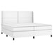 Pat box spring cu saltea, alb, 200x200 cm, piele ecologică - WALTI WALTI
